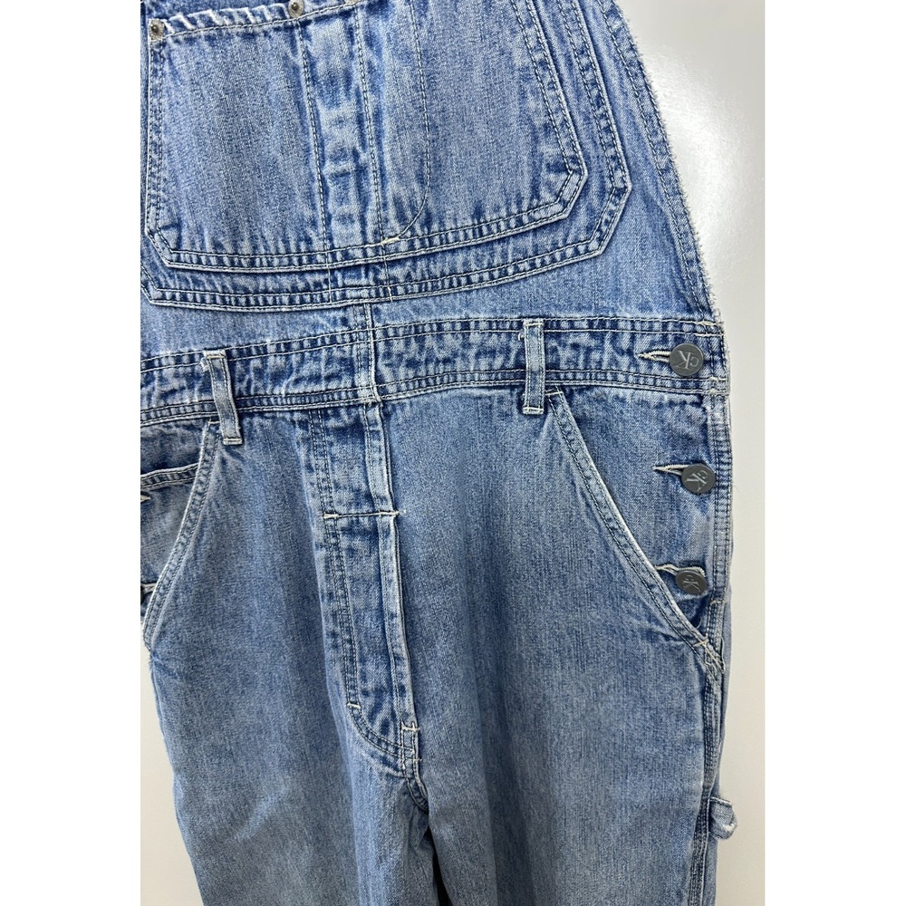 Calvin Klein Vintage 90s Style Carpenter Overalls Blue Denim Bib Small Oversized - Picture 5 of 13